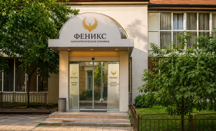 Вход в наркологическую клинику «Феникс» в Светогорске